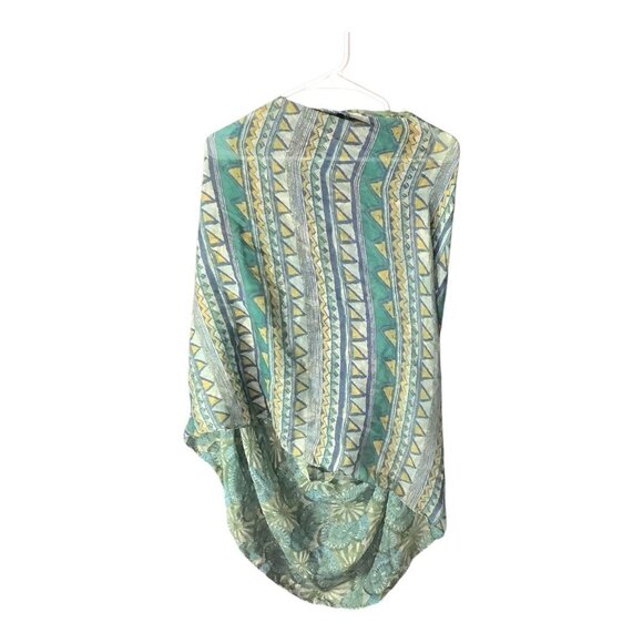 Geometric Pattern Infinity Scarf Wrap Shawl Women's Multicolor Tribal Design - Picture 6 of 6